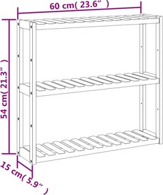 vidaXL Ράφι Μπάνιου 3 Επιπέδων Επιτοίχιο 60x15x54 εκ. από Μπαμπού