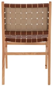 Καρέκλα FELIPE Ξύλο Τοοn με Καφέ PU 49x59x86Yεκ. 49x59x86 εκ.