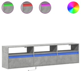 Έπιπλο Τηλεόρασης με LED Γκρι Σκυροδέματος 180x31x45 εκ. - Γκρι