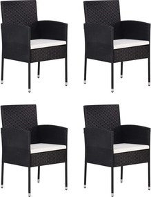 vidaXL Σετ Τραπεζαρίας Κήπου 5 Τεμαχίων Μαύρο