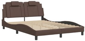 vidaXL Σκελετός Κρεβατιού Viana Χωρίς Στρώμα Καφέ 120x200 εκ. Συνθετικό Δέρμα