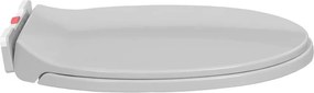 VidaXL Κάλυμμα Λεκάνης με Soft Close & Quick Release Οβάλ Ανοιχτό Γκρι