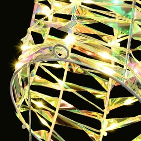 vidaXL Έλκηθρο με Ελάφια Θερμό λευκό 68 x 36.5 x 62.5 εκ. PET