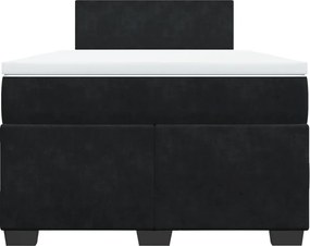 vidaXL Κρεβάτι Boxspring με Στρώμα Μαύρο 120x190 εκ. Βελούδινο
