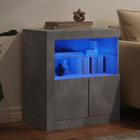 vidaXL Ντουλάπι με LED Γκρι Σκυροδέματος 60,5x37x67 εκ.
