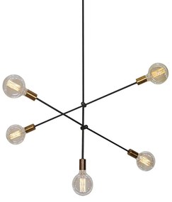 Φωτιστικό Οροφής 77-3535 SE 136-5 Cody Black & BrassHomelighting Metal