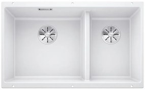 Blanco Subline 430/270-U White SILGRANIT® PuraDur® Γρανιτένιος Νεροχύτης 80cm