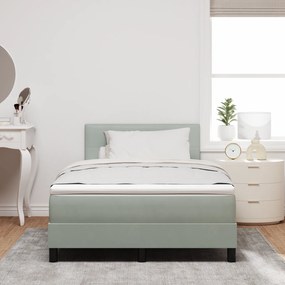 vidaXL Κρεβάτι με Στρώμα Light Grey 120x200 εκ. Βελούδο