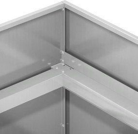 vidaXL Γλάστρα Κήπου Ασημί 40 x 40 x 60 cm Γαλβανισμένος Χάλυβας