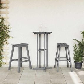 vidaXL Μπαρ Καρέκλες 2 τμχ Ανοιχτό γκρι HDPE