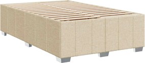 vidaXL Κρεβάτι box spring με στρώμα Κρεμ 120 x 190 cm Ύφασμα