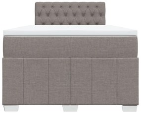 Κρεβάτι Boxspring με Στρώμα Taupe 120x200 εκ. Υφασμάτινο - Μπεζ-Γκρι