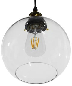 GloboStar COLLINS 01170 Vintage Κρεμαστό Φωτιστικό Οροφής Μονόφωτο 1 x E27 Γυάλινο Καμπάνα Φ18 x Y25cm