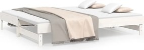 vidaXL Καναπές Κρεβάτι Συρόμενος Λευκός 2x(100x200) εκ. Μασίφ Πεύκο