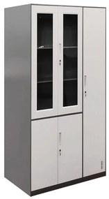 Φοριαμός Πεντάφυλλος NORI Σκούρο Γκρι/Λευκό Μέταλλο 97x45x185cm