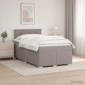 vidaXL Κρεβάτι box spring με στρώμα Taupe 120 x 190 cm Ύφασμα