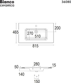 Bianco Ceramica Flat 36080 81x46 - Νιπτήρας μπάνιου