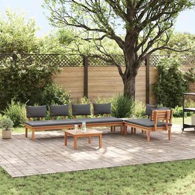 vidaXL Σετ Παγκάκι Κήπου 5 pcs Καφέ, Γκρί Πολυ rattan, βαμμένο ατσάλι