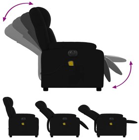 Πολυθρόνα Μασάζ Ηλεκ. Ανακλινόμενη Μαύρη Υφασμάτινη - Μαύρο