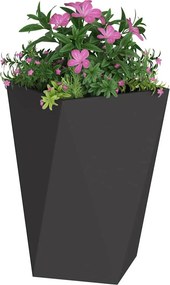 vidaXL Γλάστρα 2 τμχ. Μαύρο 50 x 50 x 75 cm Ατσάλι