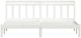 vidaXL Πλαίσιο Κρεβατιού Λευκό 200 x 200 εκ. από Μασίφ Ξύλο Πεύκου