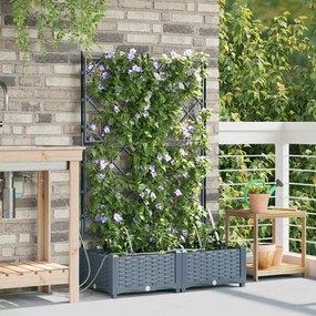 vidaXL Ζαρντινιέρες κήπου Ανοιχτό γκρι 80 x 40 x 126 cm Ατσάλι