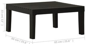 vidaXL Τραπεζάκι Σαλονιού Κήπου Γκρι Πλαστικό