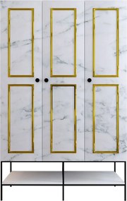 Τριφυλλη Ντουλαπα Λευκο/ΜαυροMARTIN 50x126x200