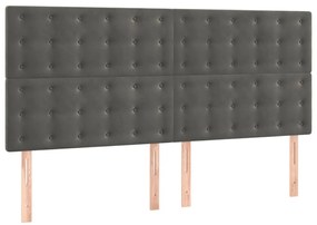 vidaXL Κεφαλάρια Κρεβατιού 4 τεμ. Σκ. Γκρι 80 x 5 x 78/88εκ. Βελούδινο