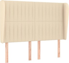 vidaXL Κρεβάτι Boxspring με Στρώμα Κρεμ 140x200 εκ. Υφασμάτινο