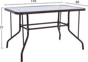 ΣΕΤ ΤΡΑΠΕΖΑΡΙΑΣ 5ΤΜΧ ADAM HM10897.02 ΤΡΑΠΕΖΙ 110x60εκ &amp; 4 ΠΟΛΥΘΡΟΝΕΣ--ΚΑΦΕ