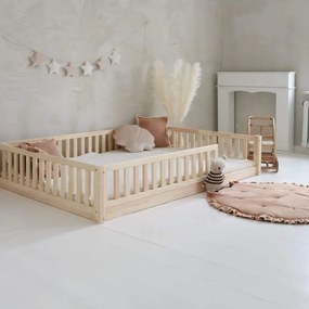 Κρεβάτι Καναπές Basic Love με Κάγκελα 30cm  σε Φυσικό  Ξύλο  140×190cm  Luletto (Δώρο 10% έκπτωση στο Στρώμα)