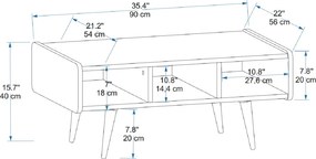 Τραπεζάκι Σαλονιού Ανοιχτή Καρυδιά LINE 40x56x90