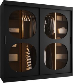 Ντουλάπα Bahrajn II 200 συρόμενη-Μαύρο