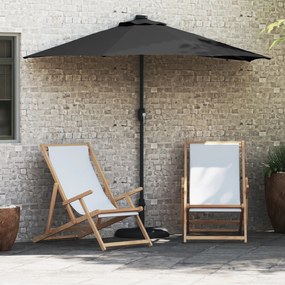 vidaXL Ομπρέλα Κήπου Μαύρο 294 x 150 x 223 εκ ύφασμα