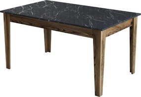 Τραπέζι Τραπεζαρίας Καρυδιά / Μαύρο MILAN 145x88x75