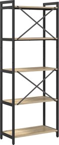vidaXL Ράφι Βιβλίων Δρύς Sonoma 60 x 30 x 155 εκ Επεξεργασμένο ξύλο