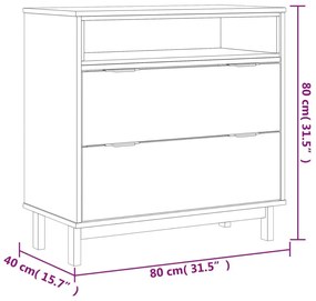 Συρταριέρα FLAM 80 x 40 x 80 εκ. από Μασίφ Ξύλο Πεύκου - Καφέ