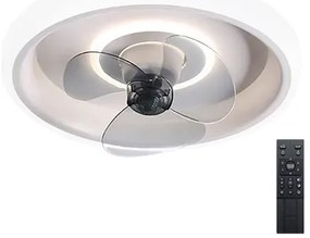 POWERTECH ανεμιστήρας οροφής HLL-0107 με LED φως, 80W, Φ44x12cm, λευκός