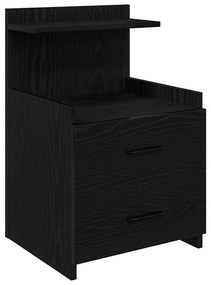 vidaXL Κομοδίνο με 2 Συρτάρια Μαύρο 40x36,5x62 εκ.