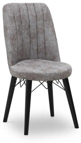Καρέκλα τραπεζαρίας Alegra Megapap υφασμάτινη χρώμα γκρι - μαύρο πόδι 46x44x91εκ. - 0222809