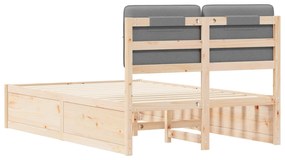 vidaXL Σκελετός Κρεβατιού με Επενδεδυμένο Κεφαλάρι Ανοιχτό γκρι