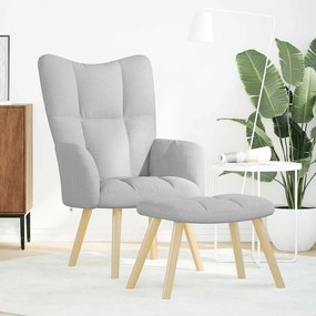 vidaXL Καρέκλα χαλάρωσης με υποπόδιο Cloud Grey Fabric
