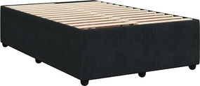 vidaXL Κρεβάτι Boxspring με Στρώμα Μαύρο 120 x 200 εκ. Βελούδινο