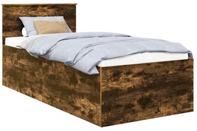 vidaXL Σκελετός Κρεβατιού με κεφαλάρι Καπνιστό Δρύς 120 x 200 cm