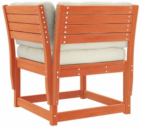 vidaXL Σαλόνι Κήπου Σετ 8 Τεμαχίων Καφέ Μασίφ Ξύλο Πεύκου με Μαξιλάρια