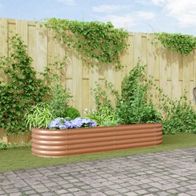 vidaXL Υπερυψωμένη Ζαρντινιέρα Καφέ 240 x 80 x 44 cm Ατσάλι