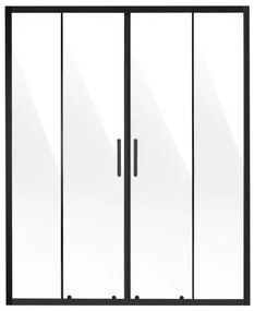 VEVOR Semi-frameless Double Sliding Shower Door SGCC Tempered Glass Matte Black