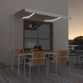 vidaXL Ηλεκτρική τέντα με LED και αισθητήρα 3 x 2,5 m Κρεμ