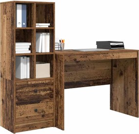 vidaXL Γραφείο με συρτάρι 2 pcs Παλιό ξύλο